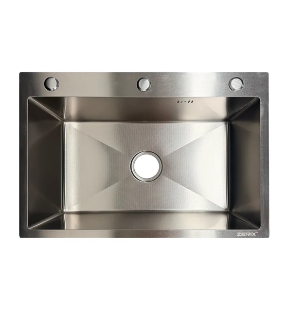 Мойка из нержавеющей стали ZERIX ZH6045 MICRO DECOR SS COLOR (3.0/0.8) (цвет нержавейка) (ZX6176)