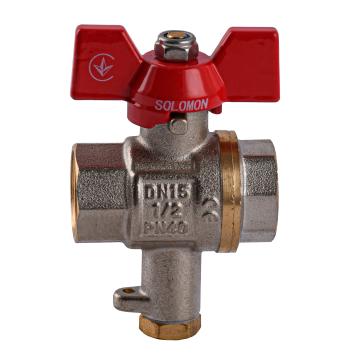 Кран шаровый полнопроходной для подключения термометра SOLOMON 1/2″ V1242 S