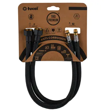 Шланг для смесителя TUCAI TAQ PREMIUM GRIF М10х1/2″ 0,4м. АНТИКОР. AСB ПАРА (Черный Мат) 209964