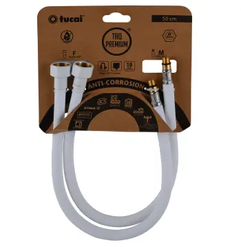 Шланг для смесителя TUCAI TAQ PREMIUM GRIF М10х1/2″ 0,5м. АНТИКОР. AСB ПАРА (Белый Мат) 209967
