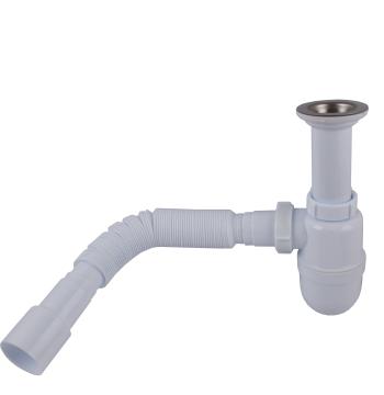 Сифон OPTIMUM 1 1/2″*40 для умывальника и мойки с литым выпуском и гофротрубой 40*40/50 OPTI 11043