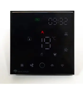 Термостат квадратный сенсорный черный LED 1 канал AC220V Wi-Fi /MC-FB-B-WF MYCOND/