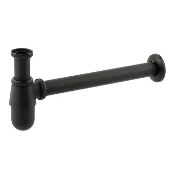 Сифон для раковини CHAMPION SIPHON-01 BLACK без випуску (під донний клапан) без ревізії (Колір чорний) 1 1/4'' (AC3573)