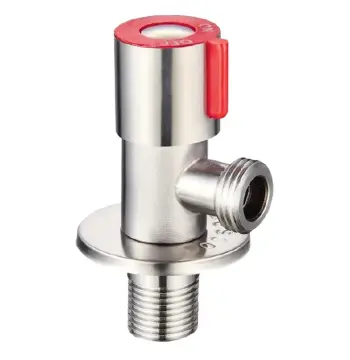 Кран для подключ.сантехприборов Champion VAL-02 1/2x1/2 с нерж.стали SUS304 (красный) (CH0321)