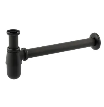 Сифон для раковини Champion SIPHON-01 BLACK без випуску (під донний клапан) без ревізії (Колір чорний) 1 1/4'' (CH0371)