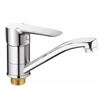 Змішувач для умивальника Cron Columbia 555-15 CM хромований одноважільний з поворотним виливом на гайці (CR0011)