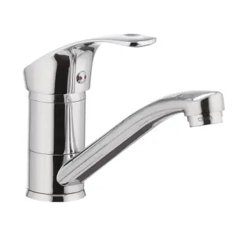 Смеситель для умывальника Cron Riva 555 хромированный с поворотным изливом 15 см (CR0059)