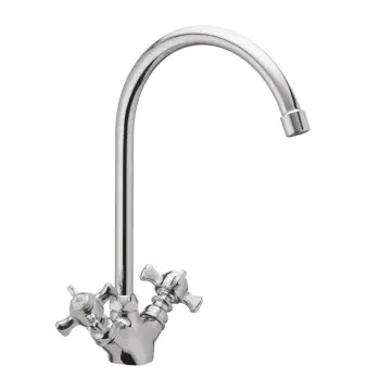 Смеситель для кухни Cron Zeus 278 хромированный двухвентильный с высоким поворотным изливом (CR0087)