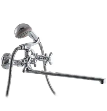 Змішувач для ванни EUROPRODUCT Dominox 143 латунний хромований з довгим поворотним виливом 320 мм (EP0067)