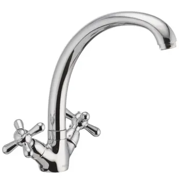 Змішувач для кухні Haiba Dominox 273 латунний хромований двохвентильний (HB0085)