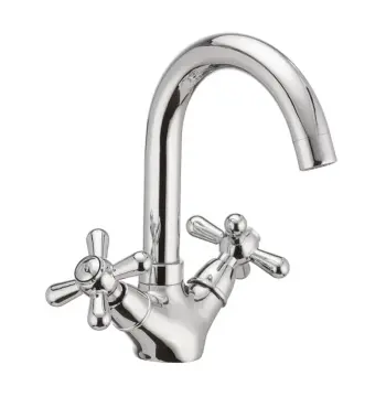 Смеситель для умывальника Haiba Dominox 274 латунный хромированный двухвентильный (HB0087)