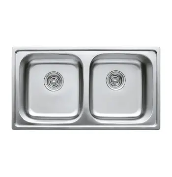Мийка кухонна HAIBA 78x43 DOUBLE (satin) (HB0569)