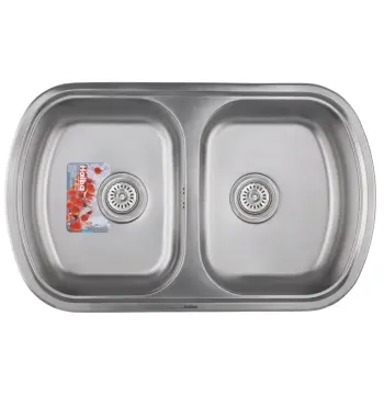 Мийка кухонна HAIBA 80x49 DOUBLE (satin) (HB0652)