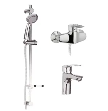 Комплект HB0901 смесителей Haiba Hansberg SET - 2 латунный хромированный для ванной (HB0901)