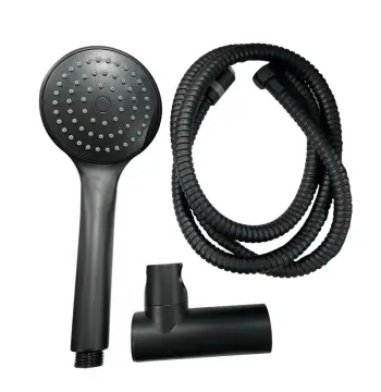 Душевой набор Haiba SET-08 Black матовый с лейкой, шлангом и кронштейном (HB3984)
