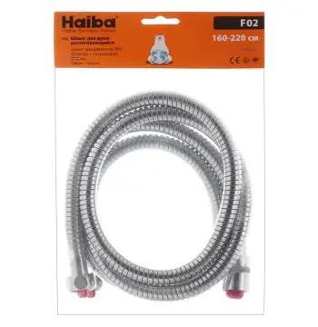 Шланг ChrF02 для душа Haiba Chr.F02 из нержавеющей стали, растяжной 160 см, хром (HO0019)