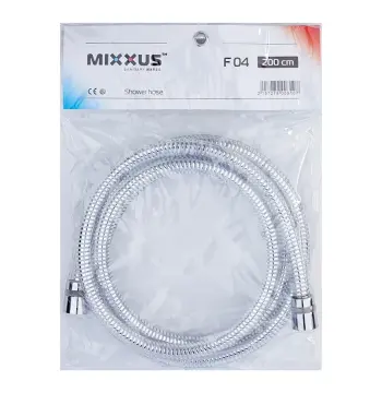 Шланг LumiF04 для душа Mixxus Lumi.F04 из нержавеющей стали, хром, 200 см (HO0031)