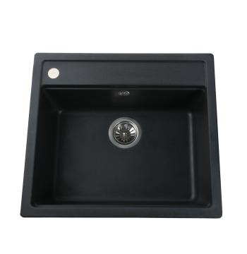 Гранітна мийка Globus Lux VOLTA чорний 570х510мм-А0002