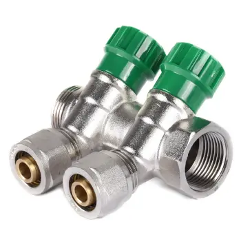 Коллектор теплого пола вентильный с фитингом Koer KR.1123-2 3/4”x2 ways (KR2829)