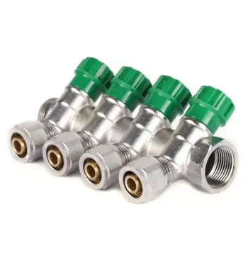Коллектор теплого пола вентильный с фитингом Koer KR.1123-4 3/4”x4 ways (KR2831)