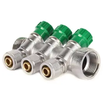 Коллектор теплого пола вентильный с фитингом Koer KR.1124-3 1”x3 ways (KR2833)