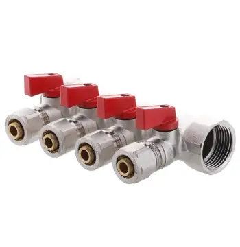 Колектор для теплої підлоги на 4 контура Koer KR.1126-4 1"x4 ways (KR2840)