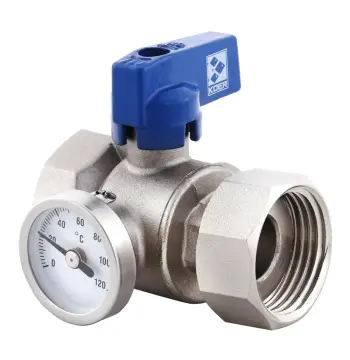 Кран ГГМ з накидною гайкою з термометром Koer KR.1034 - 1" прямий (KR2892)