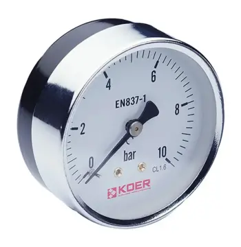 Манометр аксіальний Koer KM.611A D=63мм (0-10 bar) 1/4'' (KR2900)