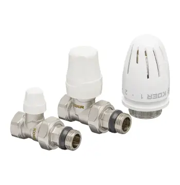 Комплект для підключення радіатора Koer SET-12 - 1/2"x1/2" (прямий) з термоголовкою ВЗ (KR3177)