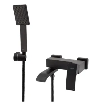 Смеситель для ванны Koer 007 BLACK KB-41007-05 латунный черный матовый однорычажный с коротким изливом (KR3455)