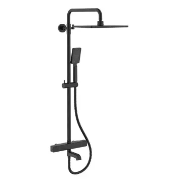 Душевая колонна KOER KB-57011-05 латунная черная матовая с термостатом (KR4725)