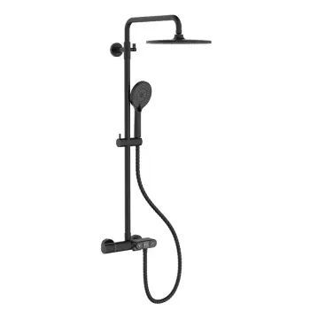 Душевая колонна Koer KB-55014-05 латунная черная матовая с термостатом (KR4733)