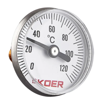 Термометр биметаллический Koer KT.673A (D=40мм 120 град.) (KR4923)
