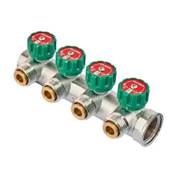 Колектор для теплої підлоги Koer KR.1127-4 - 1"x4 - 3/4 Ways (євроконус-площина) (KR4948)