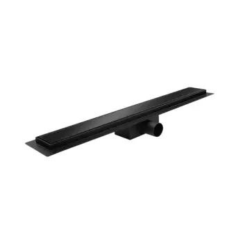 Душовий трап KOER FD08-70x700-GLASS BLACK з нерж. сталі SUS304 70x700мм зі скляною панеллю (Колір чорний) (KR5141)