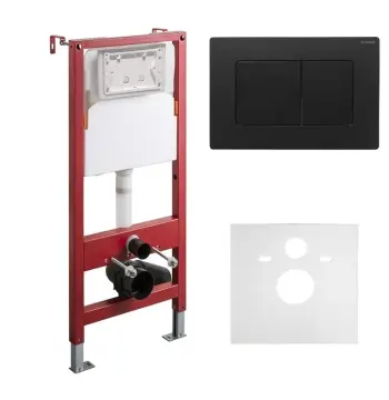 Инсталляция для подвесного унитаза KOER KT-0502-05 500x165x1125mm с панелью смыва KT-0602-05 черная матовая (KR5173)