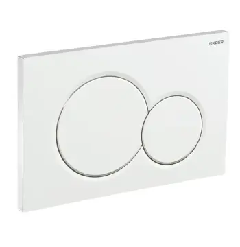 Панель змиву KOER KT-0601-03 240x160x10mm пластикова, кнопка кругла (колір білий) (KR5175)