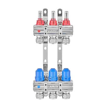 Колекторний блок з витратомірами та євроконусами Koer KR.1210-3 - 1"x3 WAYS (KR5265)