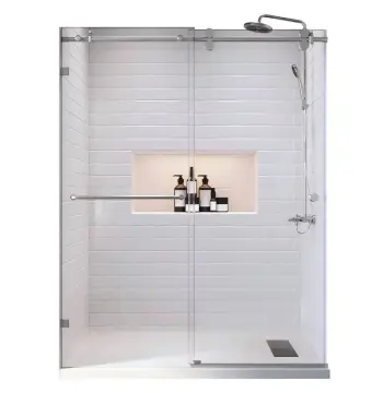 Дверь в нишу Koer SR SD06-140x220-TR-01 прозрачное стекло Easy Clean 8мм, хром (KR5368)