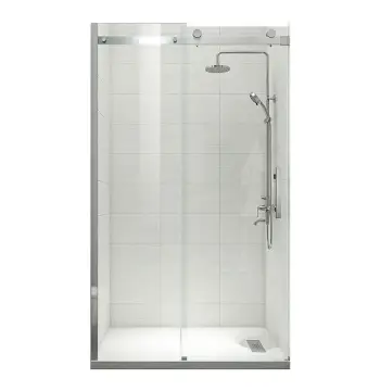 Дверь в нишу Koer SR SD01-120x200-TR-02 прозрачное стекло Easy Clean 8мм, никель (KR5379)
