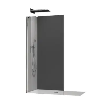 Душевая перегородка Koer SR SP02-100x200-TR-01 Walk-In прозрачное стекло Easy Clean 8мм, хром (KR5395)