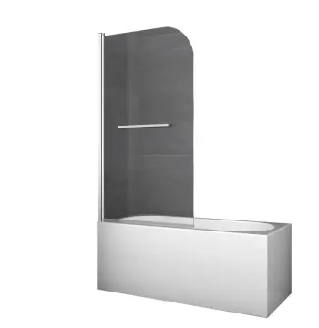 Шторки стеклянные на ванну Koer SR BS02-80x140-TR-01 прозрачное стекло 6мм, хром (KR5401)