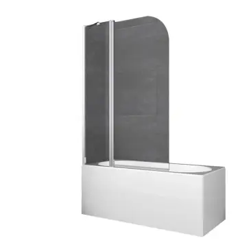 Шторки стеклянные на ванну Koer SR BS03-95x140-TR-01 прозрачное стекло 6мм, хром (KR5402)