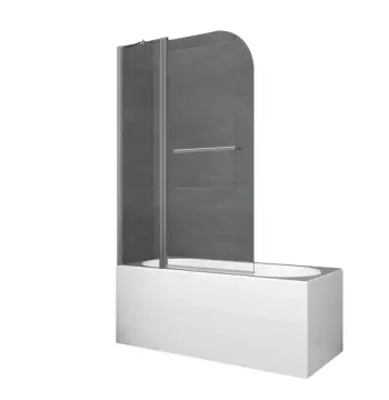Шторки стеклянные на ванну Koer SR BS04-95x140-TR-07 прозрачное стекло 6мм, графит (KR5404)