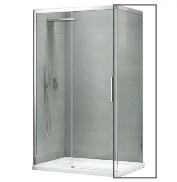 Боковая стенка для кабины Koer SR SW05-90x200-TR-01 прозрачное стекло Easy Clean 6мм, хром (KR5407)