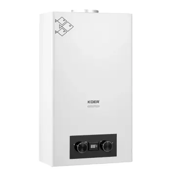 Газова колонка Koer KWH.G0110 WHITE димохідна 10 л/хв, колір білий (KR5553)