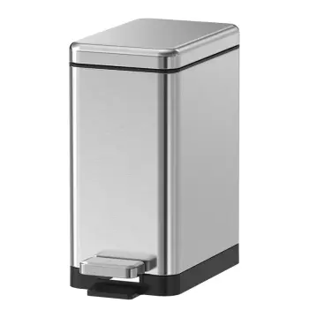 Мусорное ведро с плавным закрытием прямоугольное KOER TC-010206-02 6 л (цвет нержавейка) (KR5594)