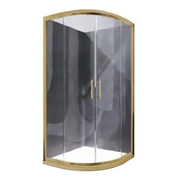 Душевая кабина без поддона Koer SR SC04-90x90x195-TR-12 прозрачное стекло Easy Clean 5мм Матовое золото (KR5681)