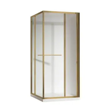 Душевая кабина без поддона Koer SR SC09-90x90x200-L-TR-12 прозрачное стекло Easy Clean 6мм Матовое золото (KR5684)