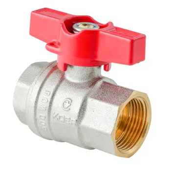 Кран шаровый ГГМ KOER EXTREME KE.217-15 - 1/2" FF ручка "бабочка" красная (KR5756)